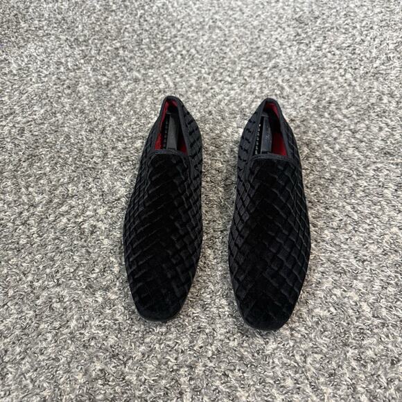 La Milano Trevor Loafers Mens Size 10.5 Black Velvet Dress Shoes Excellent main image 6